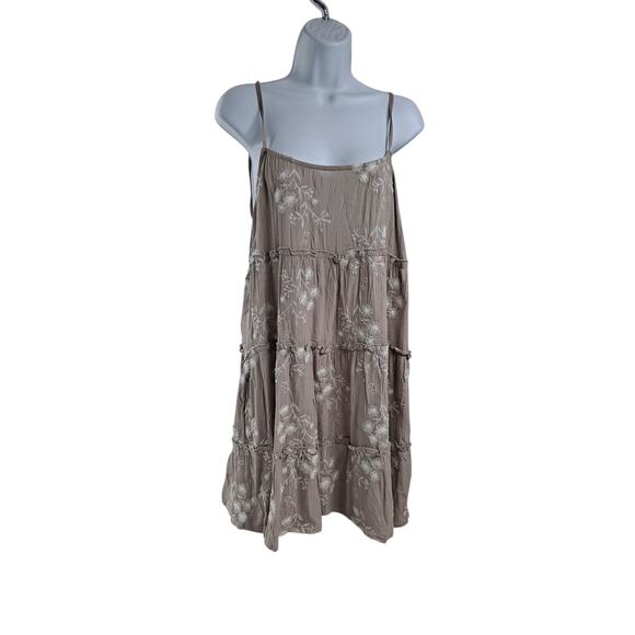 NWT Speechless Juniors' Large Tiered Shift Dress Mini Brown Embroidered - Picture 3 of 10